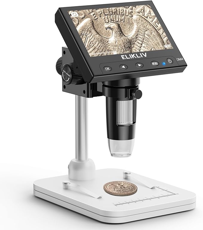 Elikliv Microscope, LCD Digital Coin Microscope 1000x, Coin Magnifier - Image 9