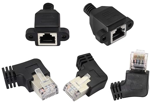 90 Degree Cat 6 Ethernet Cable Right Bend Angle RJ45 Male to Female Shielded - Image 3