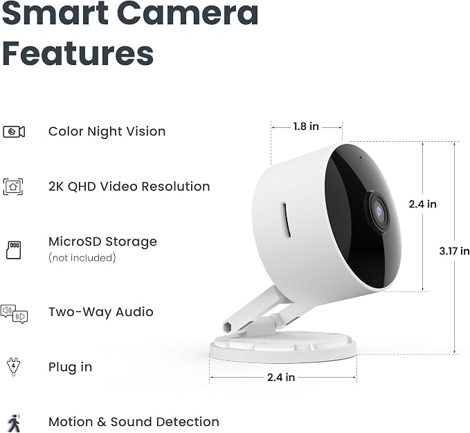 Feit Electric Indoor Security Camera, 2K WiFi Indoor Camera - Image 3