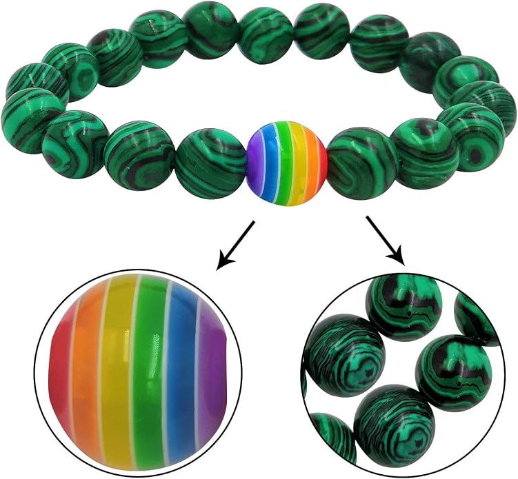 Nanafast Titanium Stainless Steel Rainbow LGBT Pride Bracelet Handmade Braided - Image 2