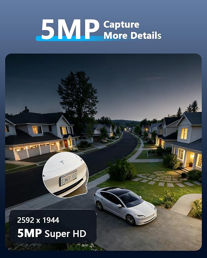 OOSSXX 5MP Wired Security Camera System Outdoor, 8CH DVR, 4 x 122° Wide Angle - Image 4