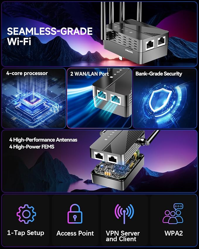 2026 WiFi Extender Signal Booster, Longest Range up to 15000 sq.ft - Image 9