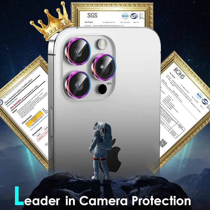 YWXTW CameraLens Protector, Tempered Glass Screen Metal Individual Cover - Image 2
