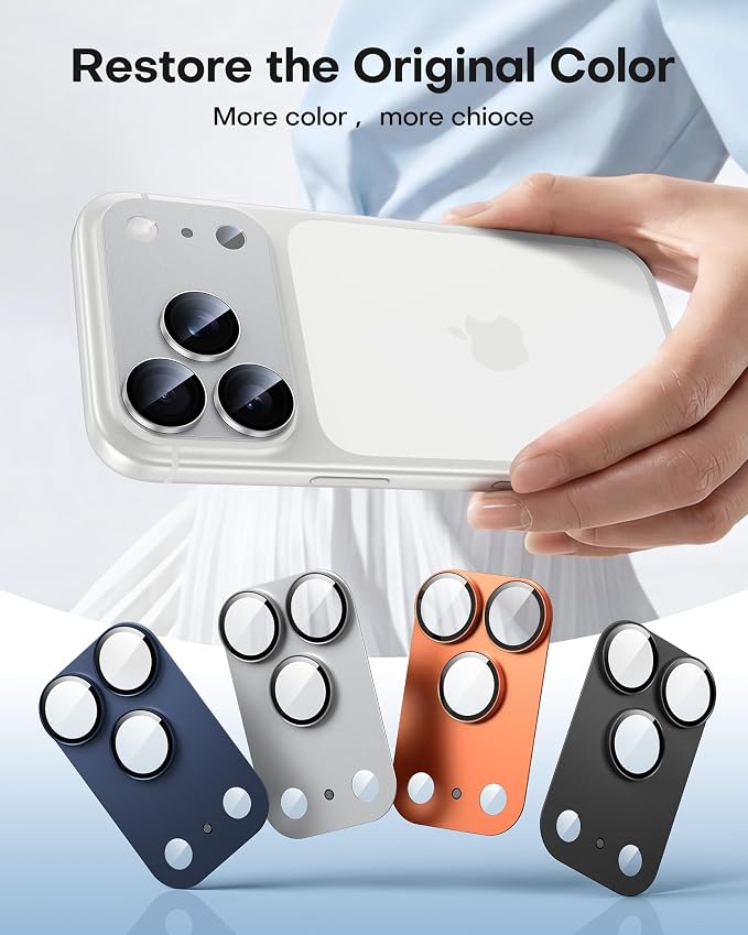 TAURI 2 Pack for iPhone 17 Pro Camera Lens Protector, Full Coverage - Image 8