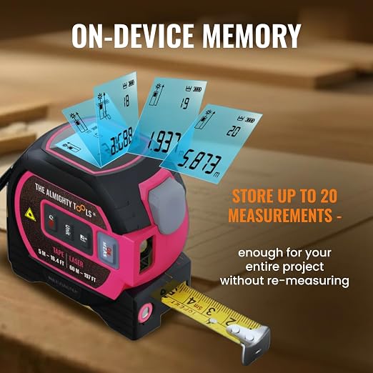 The Almighty Ruler Laser Tape Measure | Laser Distance Measurer, Heavy-Duty Tool - Image 3