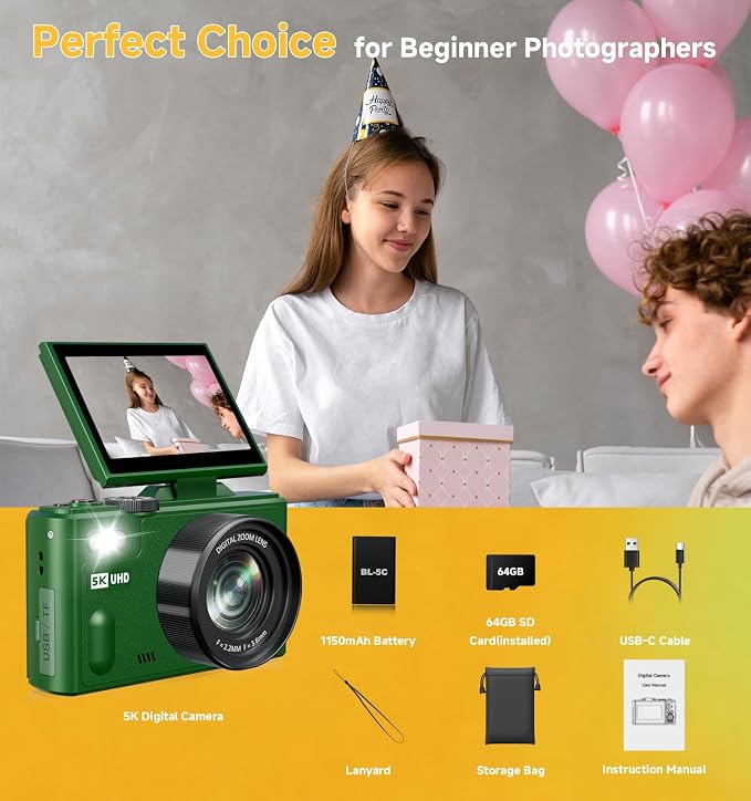 5K Digital Camera for Photography, 80MP Digital Camera - Image 9