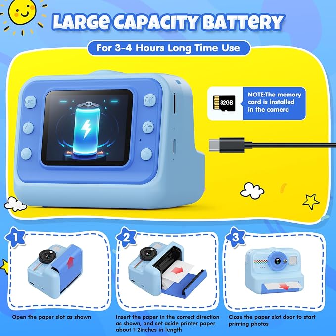 HiMont Kids Camera Instant Print, 1080P HD Instant Print Camera - Image 7
