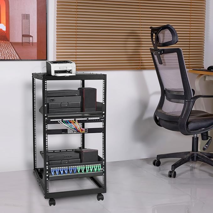 VEVOR 20U Open Frame Server Rack, Free Standing or Wall Mount Network Server - Image 8
