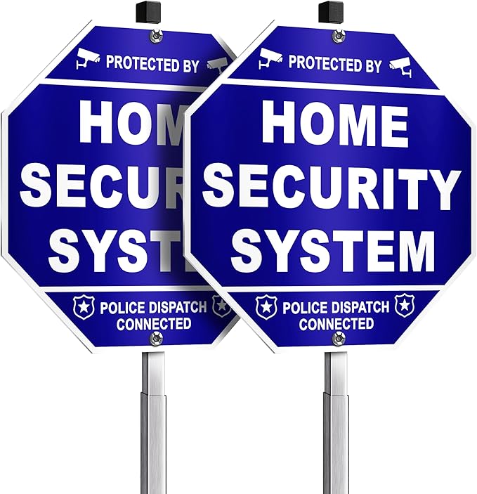 Protected By Home Security System Sign, 10 Inch Octagon Shape Reflective .040 by Dimarongton
