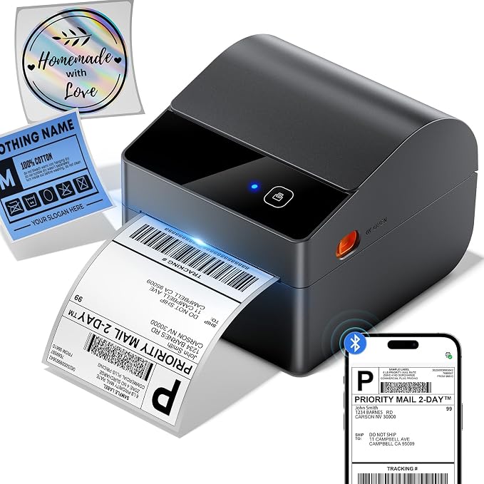 ASprink Bluetooth Shipping Label Printer 4x6, 2026 Upgraded Thermal Label by ASprink