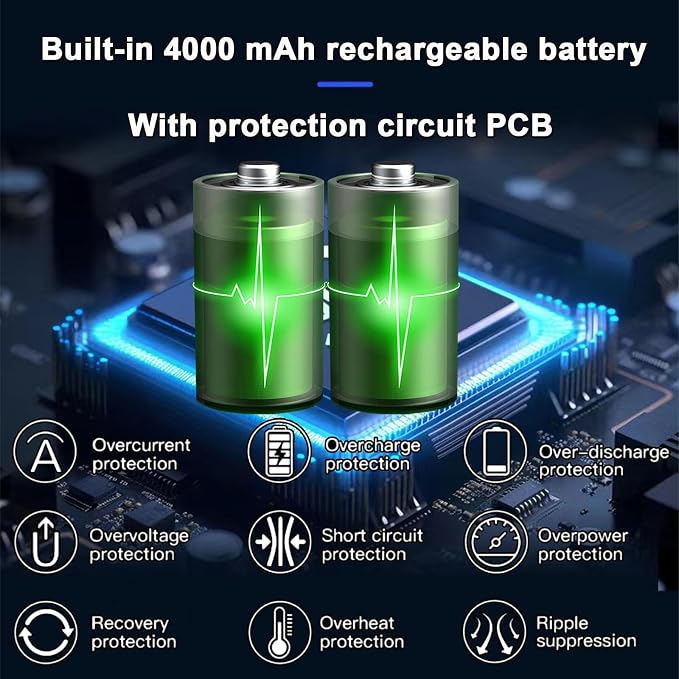 3W Solar Panel with Built-in 4000mAh Battery, 13.2ft Charging Cable, only - Image 3
