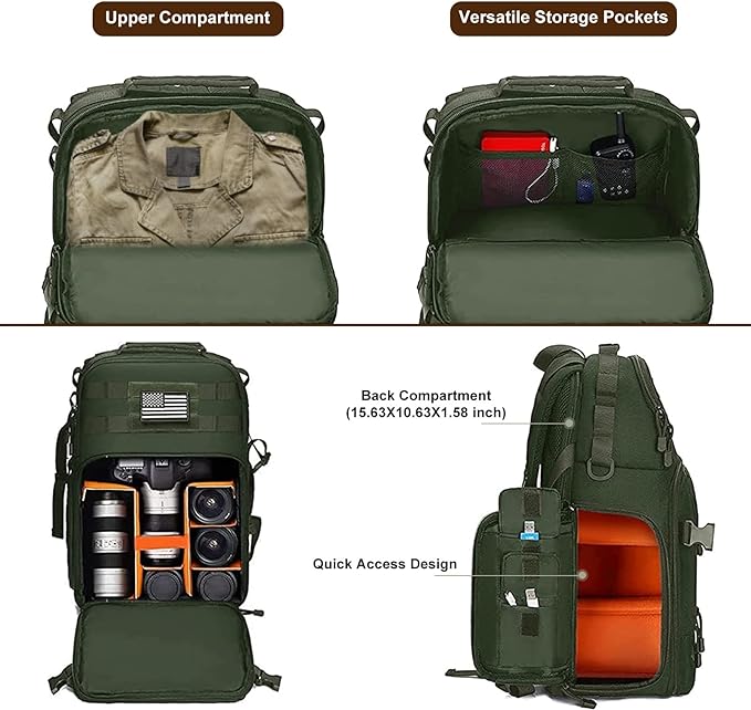 MOSISO Camera Backpack, DSLR/SLR/Mirrorless Tactical Camera Bag Case - Image 2
