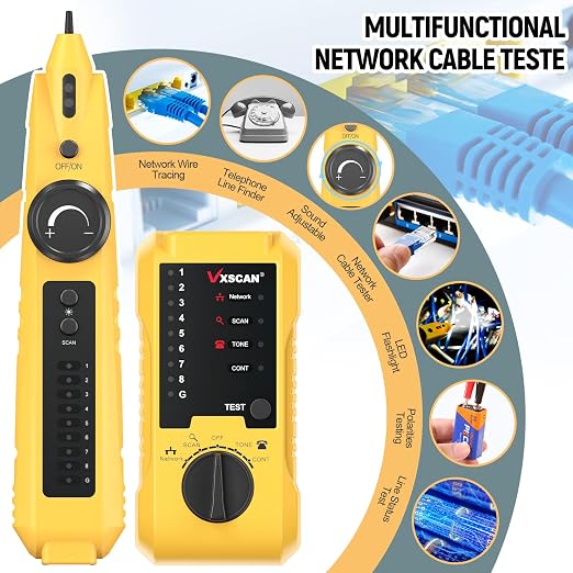 Network Cable Tester, VXSCAN Cable Tester Line Finder Wire Tracer - Image 2