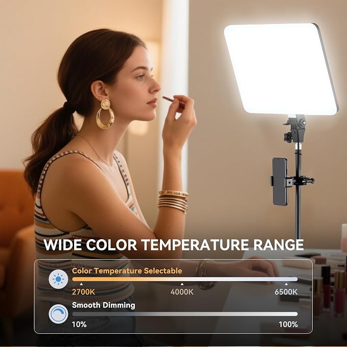 2-Pack LED Video Light Kit, 2700-6500k Dimmable Photography Lighting Kit - Image 2