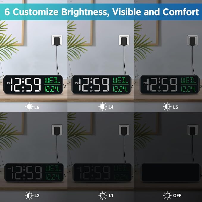 Peakeep Large Display Digital Alarm Clock - Image 3