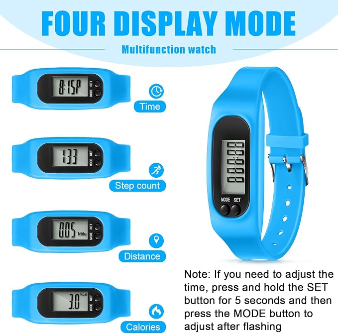 Geyoga Pedometer for Walking Steps and Miles Pedometer Watch Silicone Steps - Image 4