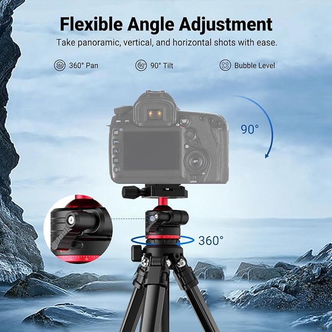 NEEWER Basics 66.5"/169 cm Travel Tripod - Image 6