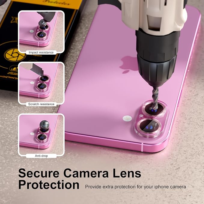 for 6 Pack iPhone 17 / iPhone 16 / iPhone 16 Plus Camera Lens Protector 9H - Image 4