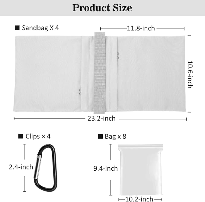 4 Packs White Sandbag Weight Bags - Image 5