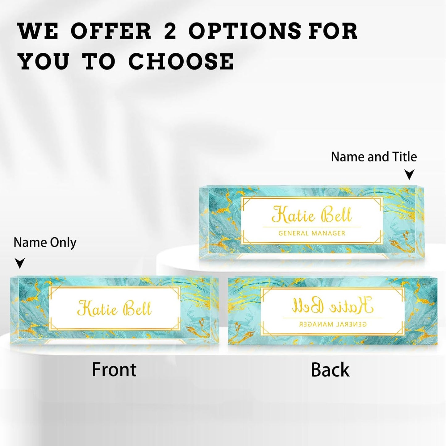Personalized Name Plate for Desk, Custom Acrylic Desktop Accessories Office Decor for Women Men, Offices Gift for Coworkers Boss Teacher, Employee Appreciation Gifts