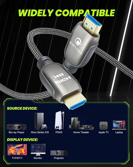 8K HDMI 2.1 Cable 6.6ft 48Gbps, Ultra High Speed HDMI Cable, 4K HD 120Hz 144Hz - Image 6