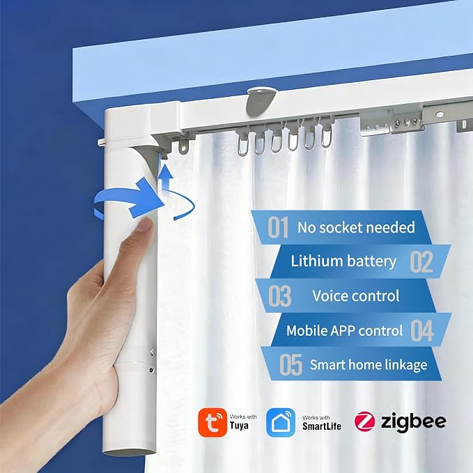 Zigbee Motor for Smart Curtain Track System, No Wiring Required, Automatic - Image 2