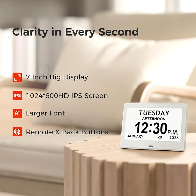 7'' Digital Clock, Dementia Clock - Image 2