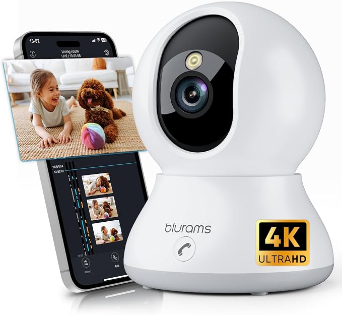 blurams 8MP Indoor Camera, 360° PTZ Baby Monitor, Pet Camera by Blurams