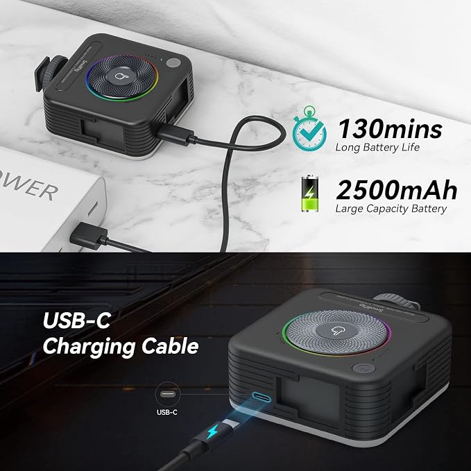 SmallRig P108 RGB Video Light, Portable LED Camera Lights 360° Full Color - Image 4