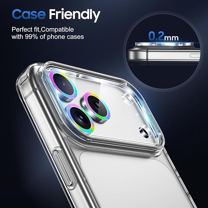 UniqueMe Compatible for 3 Pack iPhone 17 Pro Camera Lens Protector - Image 6