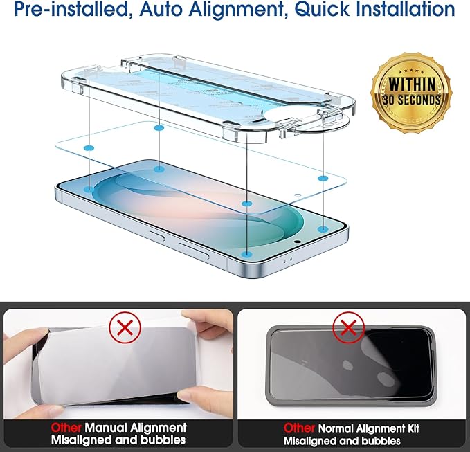 amFilm Auto-alignment OneTouch for Samsung Galaxy S26 6.3'' Screen Protector + - Image 3