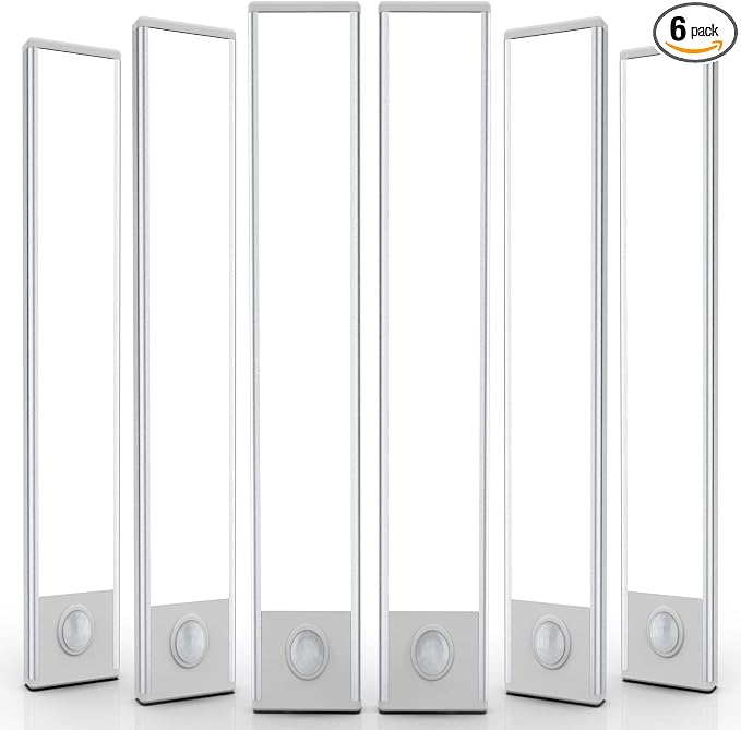 6 Pack Under Cabinet Lighting Wireless, 68 LED Rechargeable Battery Motion by BuyNow