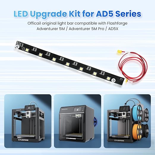 FLASHFORGE AD5M Series LED Strip Kit, 24V LED Light Board Replacement | 7pcs - Image 2