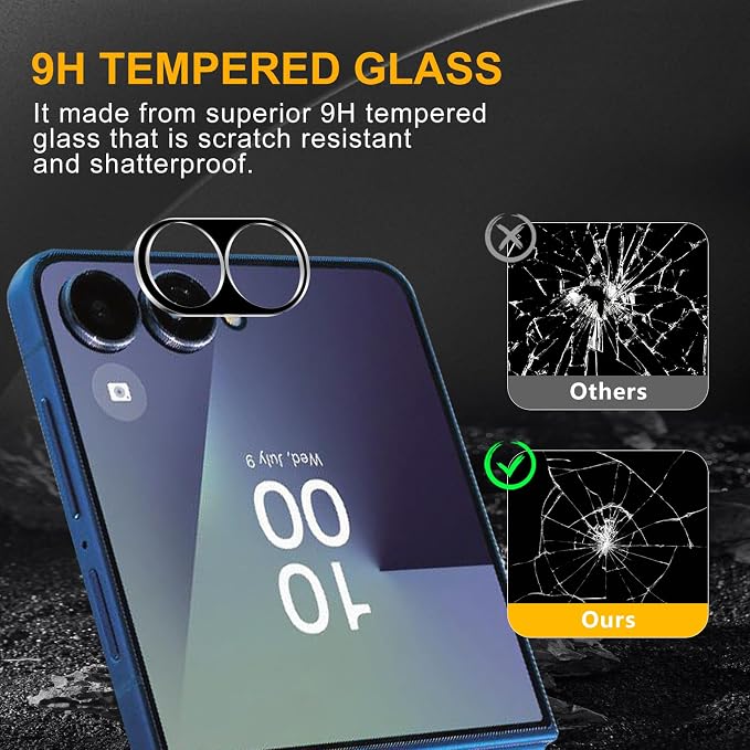 3 Pack Camera Lens Protector for Samsung Galaxy Z Flip 7, Tempered Glass - Image 7
