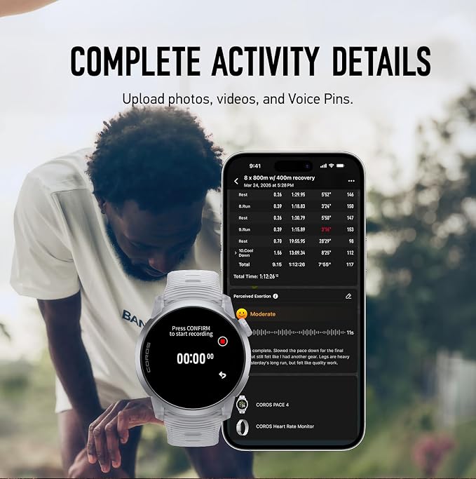 COROS PACE 4 Ultralight Sport GPS Watch, 1.2" AMOLED Touchscreen, 19 Days of - Image 6