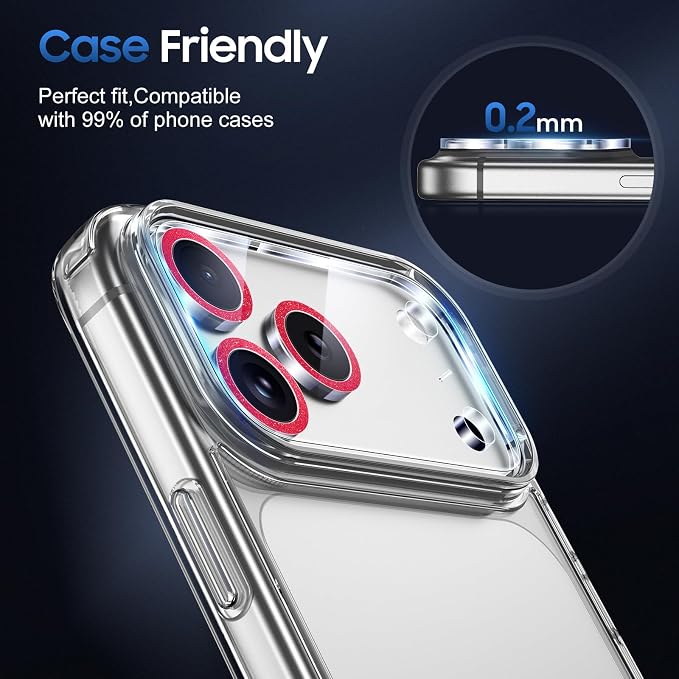 UniqueMe Compatible for 3 Pack iPhone 17 Pro Max Camera Lens Protector - Image 6