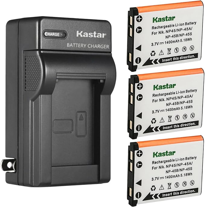 Kastar 3-Pack Battery and AC Wall Charger Replacement by Kastar