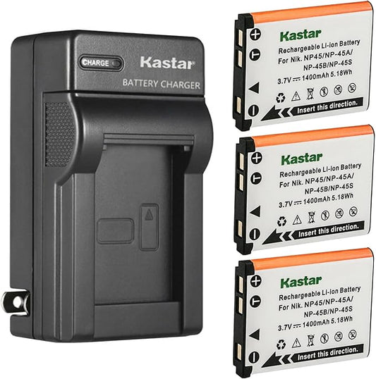 Kastar 3-Pack Battery and AC Wall Charger Replacement by Kastar