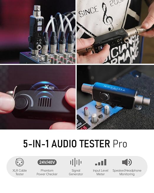 Xvive AT-2 Audio Tester Pro, 5-in-1 Signal Generator, XLR Cable Tester - Image 2