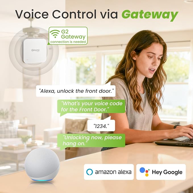 GHome Smart Deadbolt Lock, Fingerprint Code Keyless Entry Door Lock - Image 6