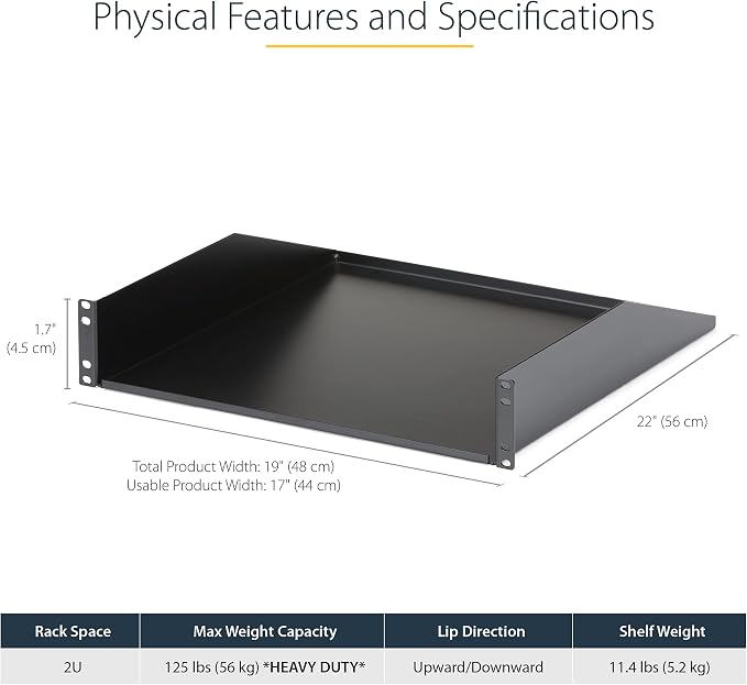 StarTech.com 2U Server Rack Shelf - Image 2