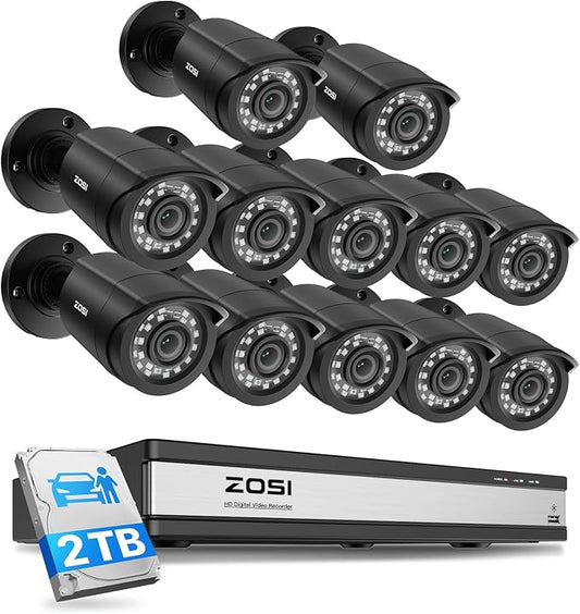 ZOSI 3K Lite 16 Channel Security Camera System Outdoor, AI Human Vehicle by ZOSI