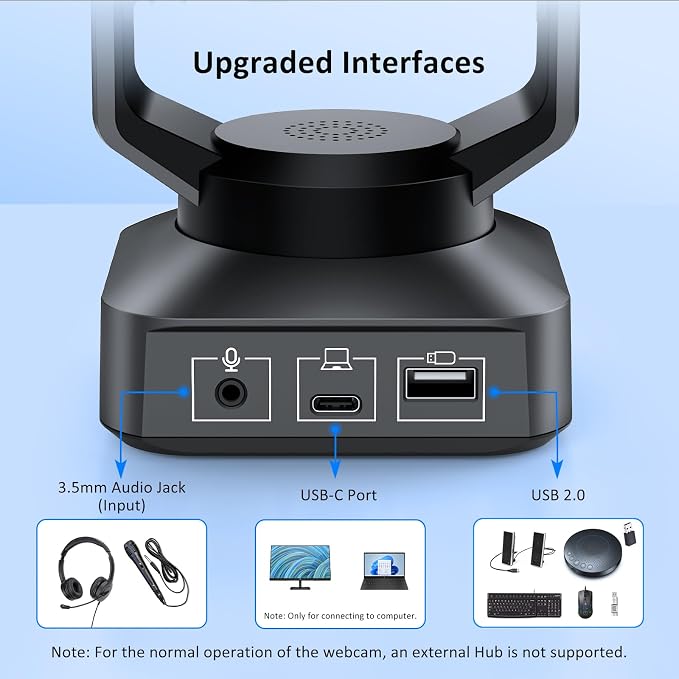 NexiGo Zoom Certified, N990 4K PTZ Webcam, Video Conference Camera System - Image 4