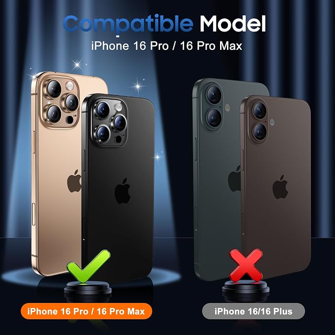 UniqueMe for 3 Pack iPhone 16 Pro/iPhone 16 Pro Max Camera Lens Protector - Image 7