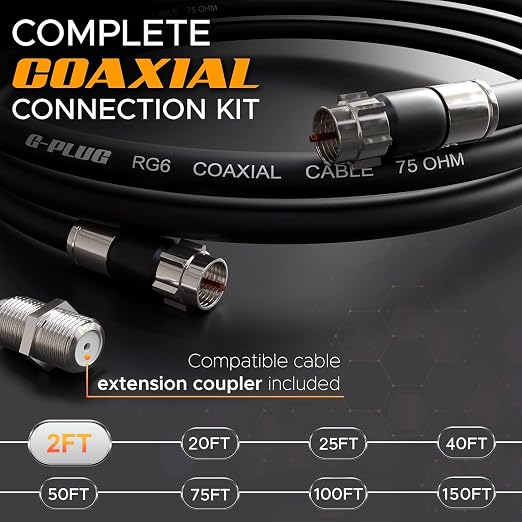 G-PLUG 2FT RG6 Coaxial Cable Connectors Set - Image 2