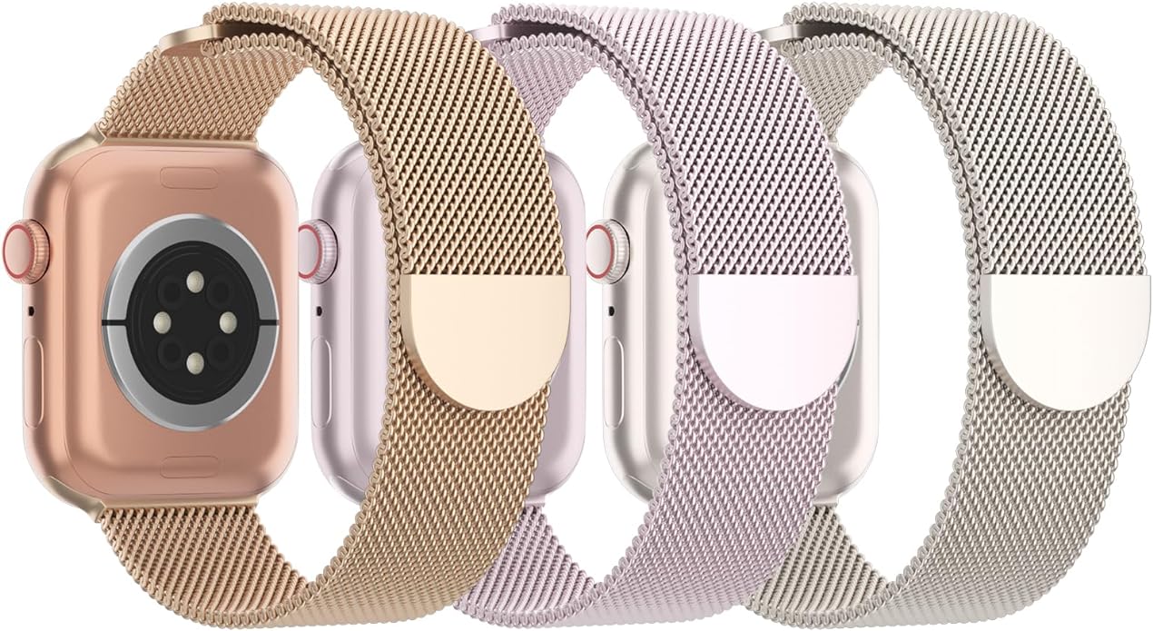 3 Pack Mesh Metal Band Compatible by Steezrd