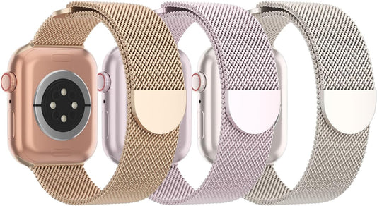 3 Pack Mesh Metal Band Compatible by Steezrd
