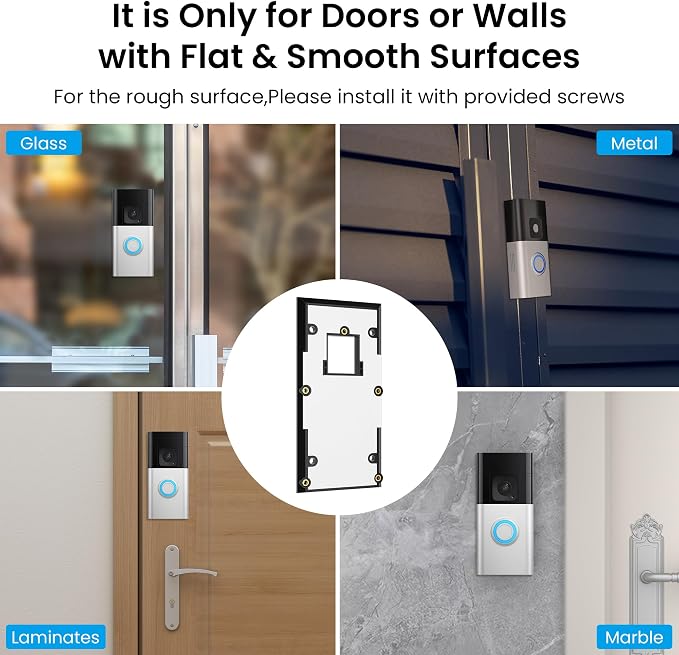 No-Drill Adhesive Doorbell Mount Compatible - Image 4