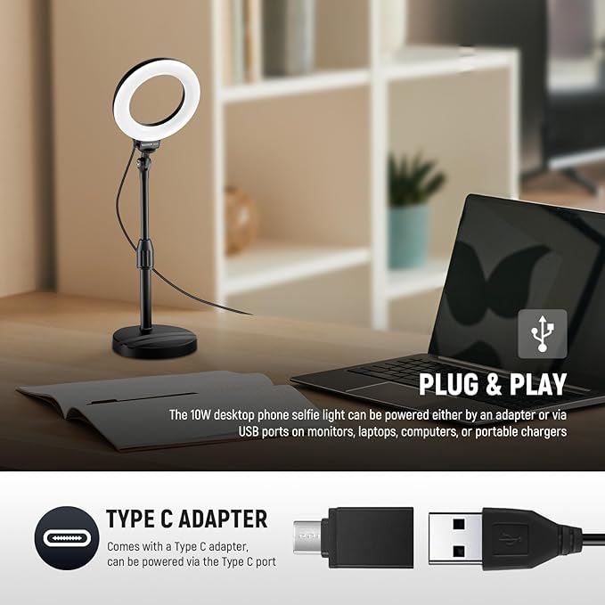 NEEWER Basics 5"/13cm Desk Ring Light - Image 5