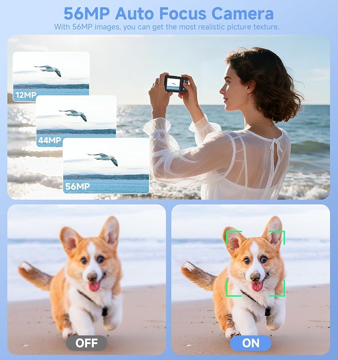 Digital Camera, 56MP Dual-Screen Point and Shoot Camera - Image 3